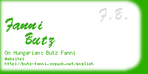fanni butz business card